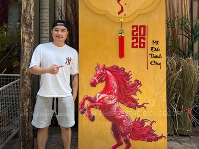 [ORDER 3-5 NGÀY] Mô hình Bao lì xì cỡ lớn Vàng Gold Tết Bính Ngọ [Bằng gỗ - Đế tự đứng] C2x1m BAOLIXI-05